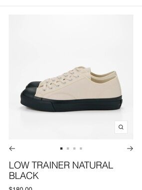 Moonstar Japanese sneaker Low-Profile Canvas Sneaker in Natural with Black Sole